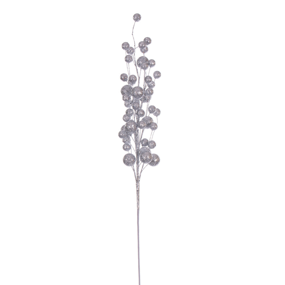 27 in. Multi Ball Glitr Spray, Silver - 4 per Bag