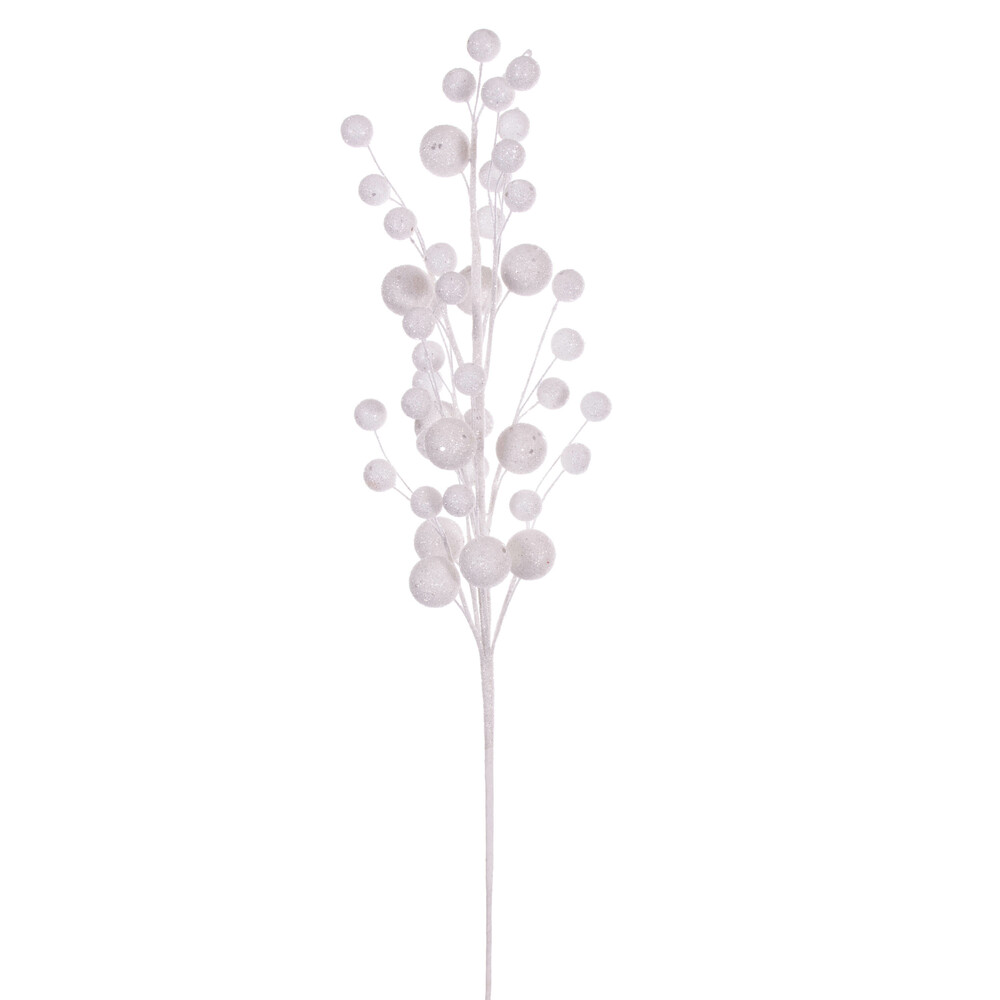QG226711 27 in. Multi Ball Glitr Spray, White - 4 per Bag
