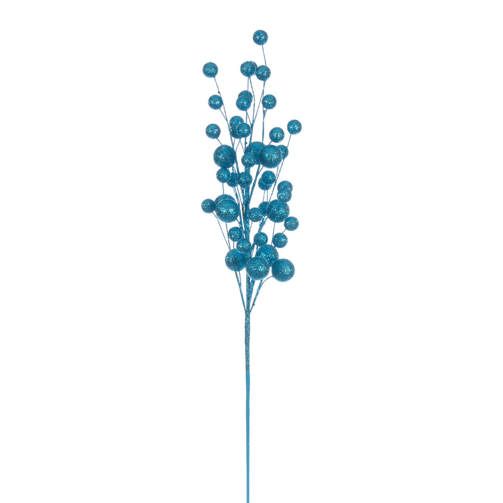 27 in. Multi Ball Glitr Spray, Turquoise - 4 per Bag