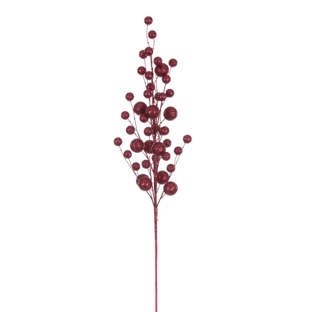 27 in. Multi Ball Glitr Spray, Burgundy - 4 per Bag