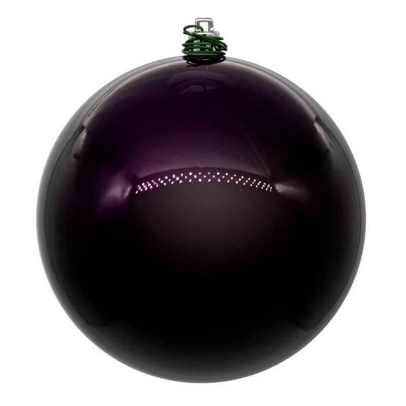 8 in. Pearl UV Drill Ball Ornament, Plum