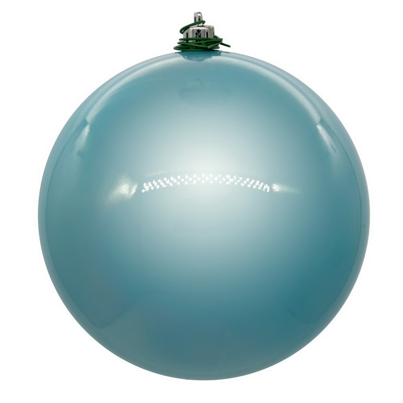 8 in. Pearl UV Drill Ball Ornament, Baby Blue