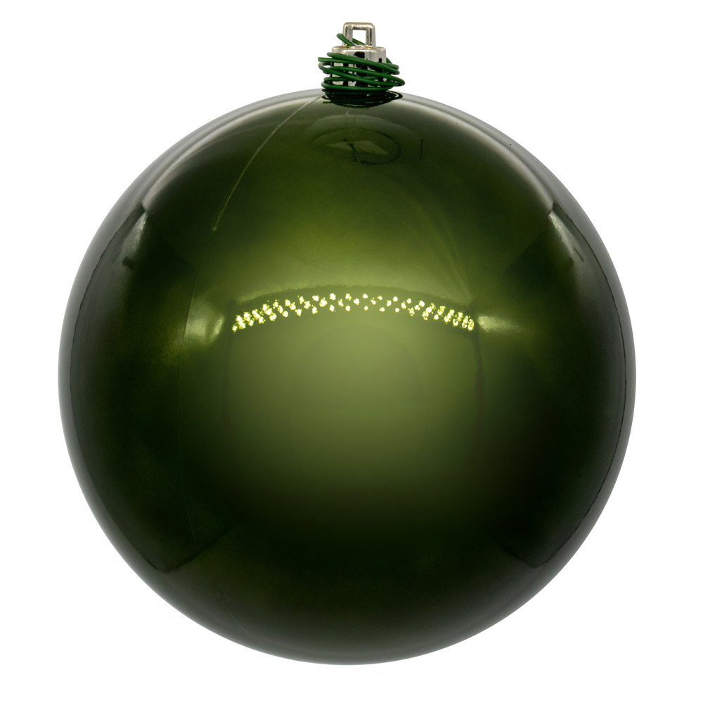 8 in. Juniper Green Pearl Ball UV Drill Sequin Christmas Ornament