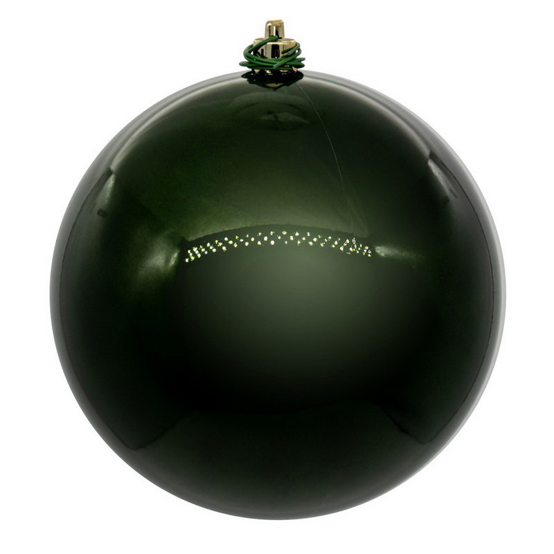 8 in. Pearl UV Drill Ball Ornament, Moss Green