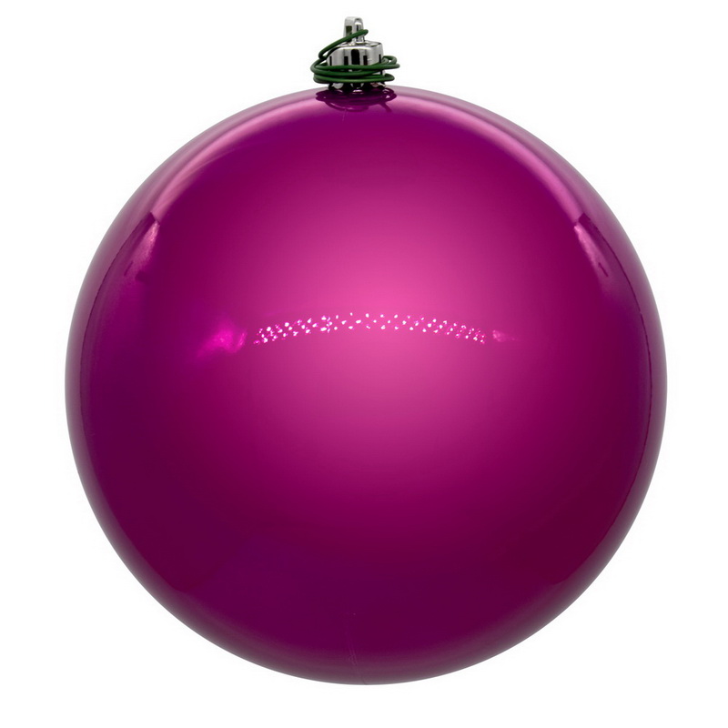 8 in. Pearl UV Drill Ball Ornament, Fuchsia