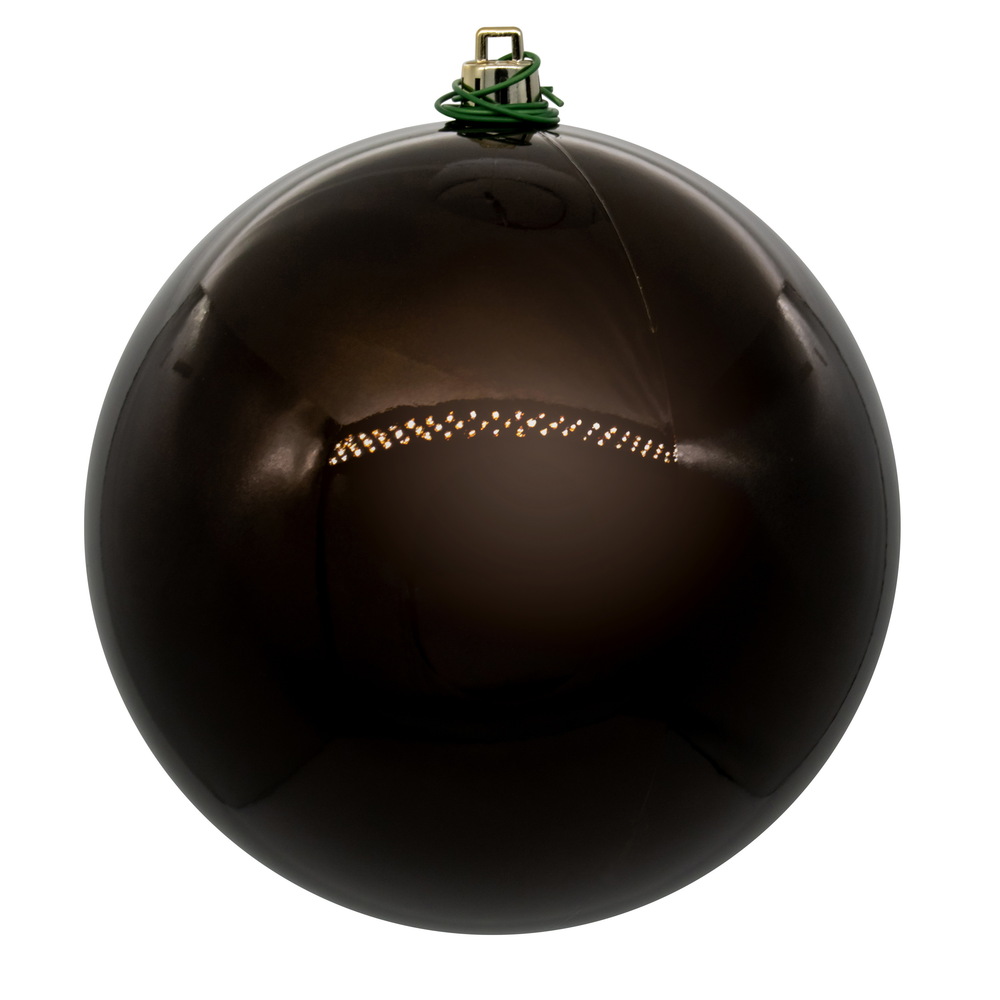 8 in. Pearl UV Drill Ball Ornament, Chocolate