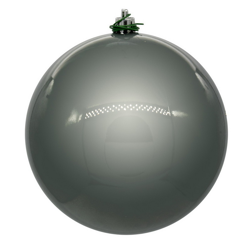 8 in. Pearl UV Drill Ball Ornament, Pewter