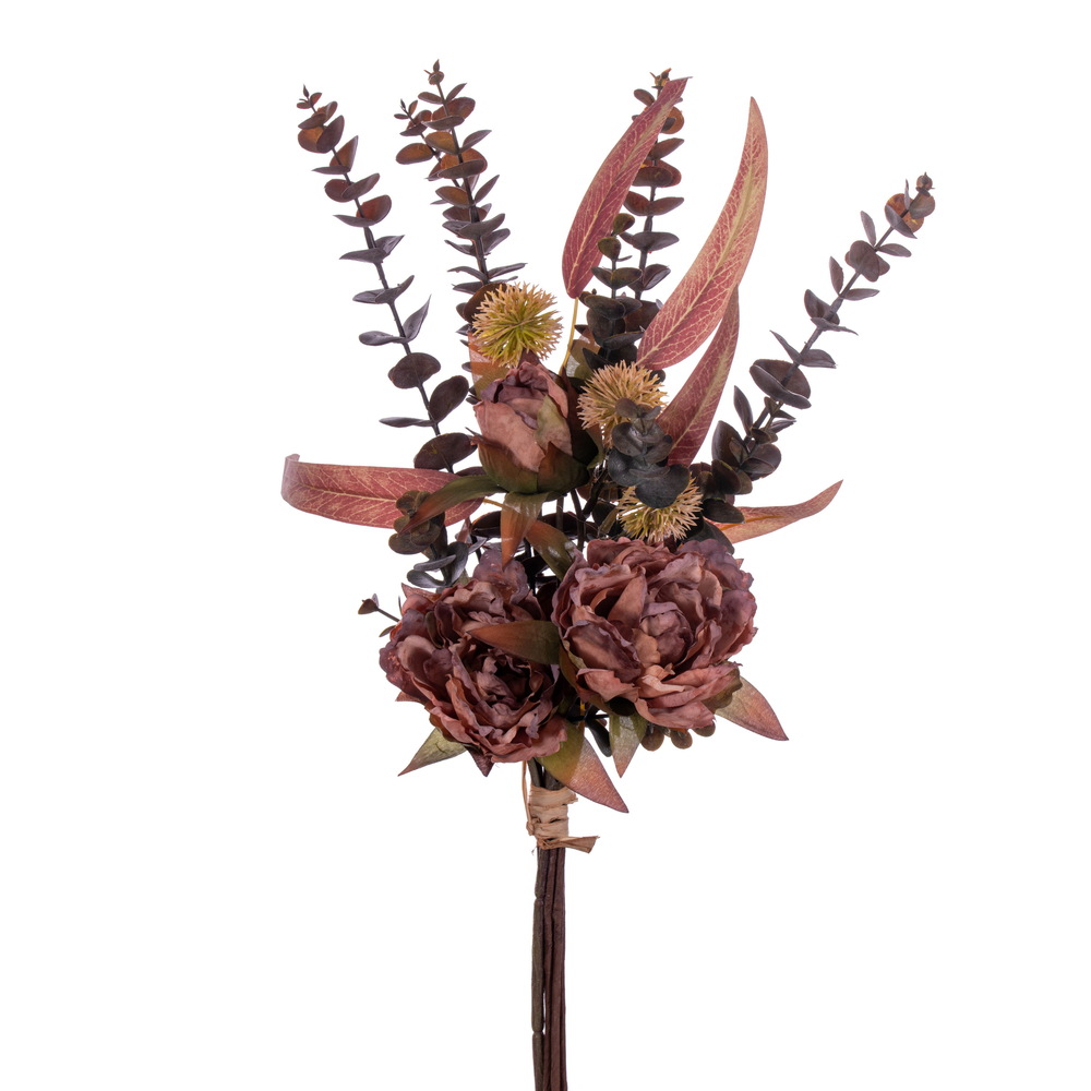 FM221921 21.5 in. Dried Peony Eucalyptus Bundle, Mauve