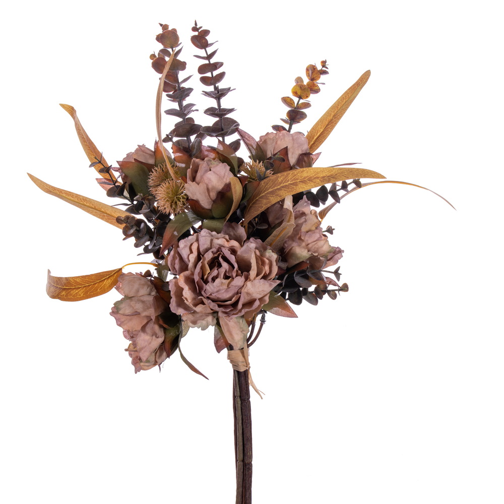 21.5 in. Dried Peony Eucalyptus Bundle, Tan