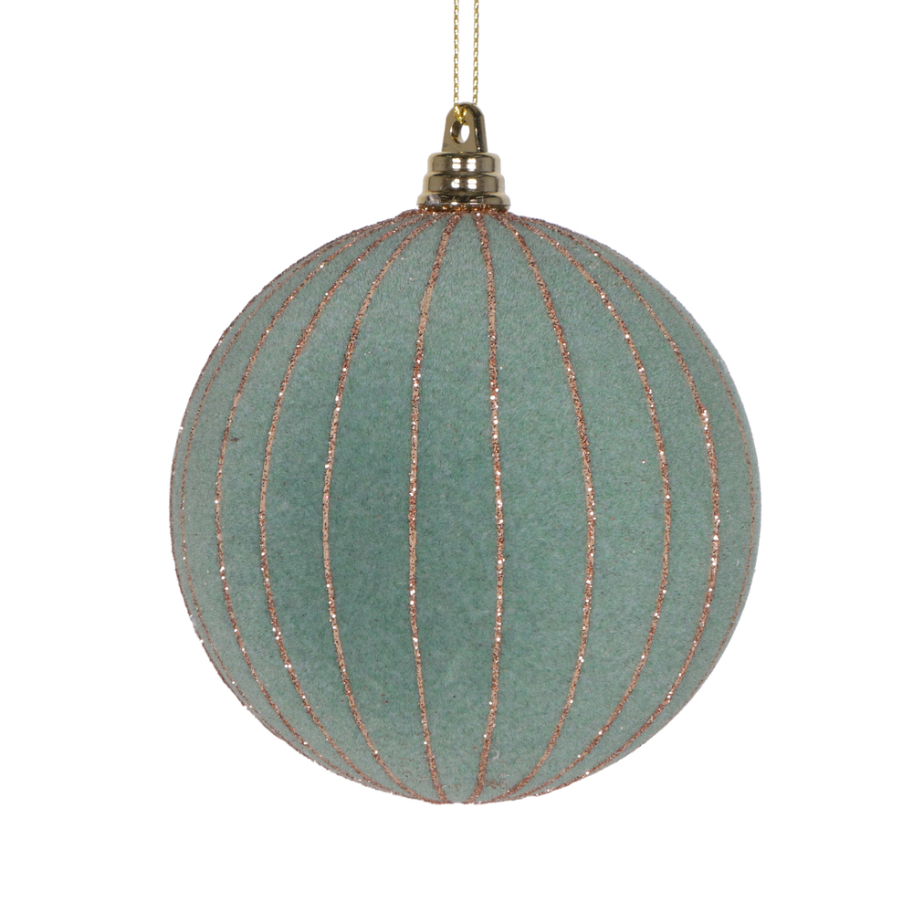 4 in. Round Ornament, Light Green - 3 per Bag