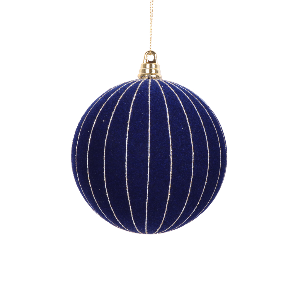 MT229131 4 in. Round Ornament, Midnight Blue - 3 per Bag