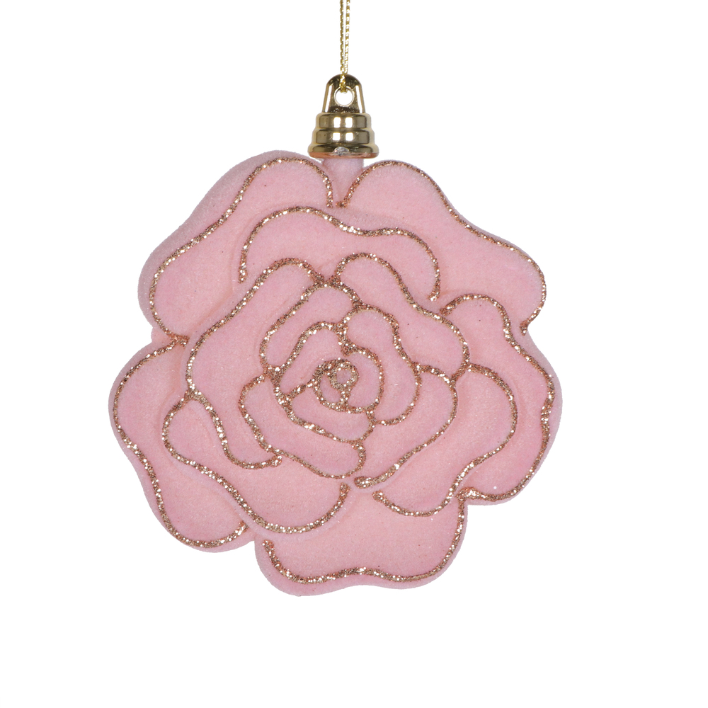 4 in. Flower Ornament, Light Pink - 4 per Bag