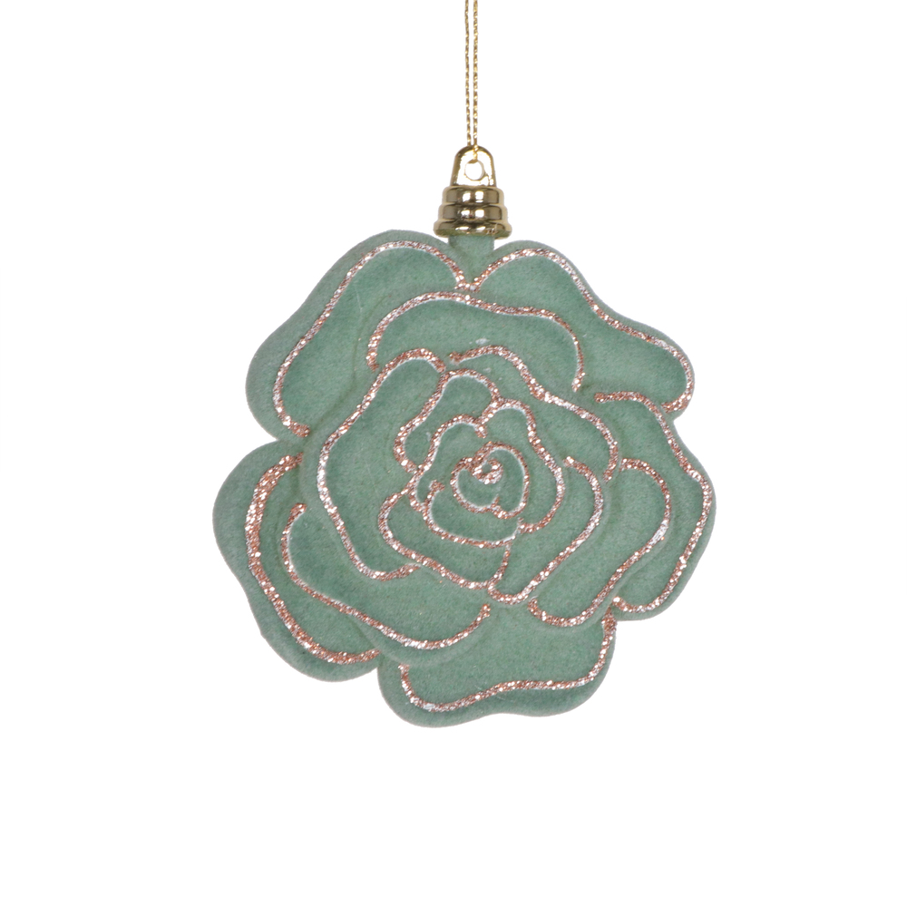 Picture of Vickerman MT229342 4 in. Flower Ornament, Light Green - 4 per Bag