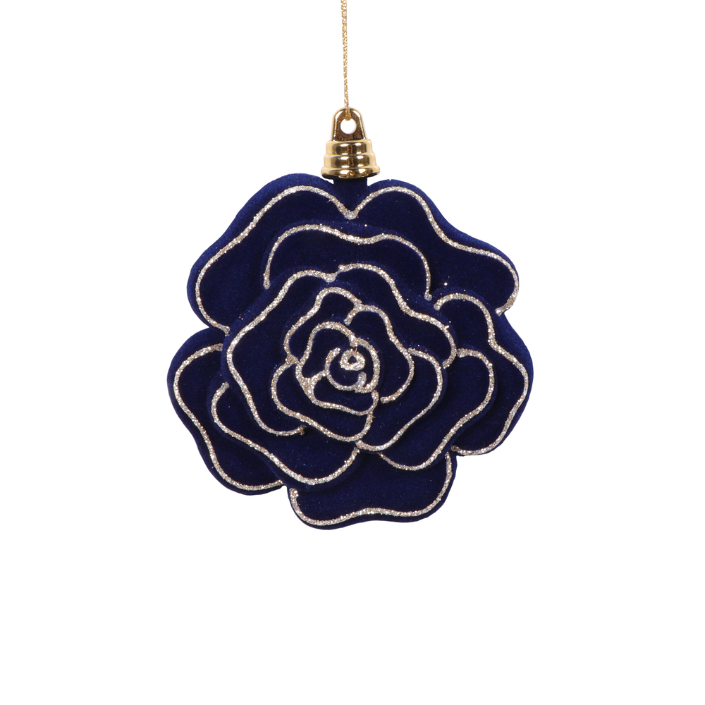 Picture of Vickerman MT229331 4 in. Flower Ornament, Midnight Blue - 4 per Bag