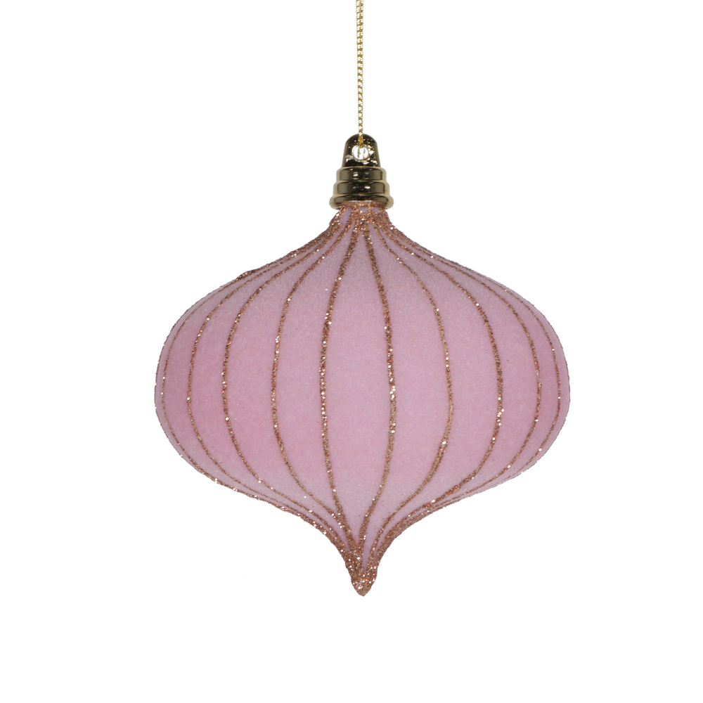 Picture of Vickerman MT229579 4 in. Onion Ornament, Light Pink - 3 per Bag