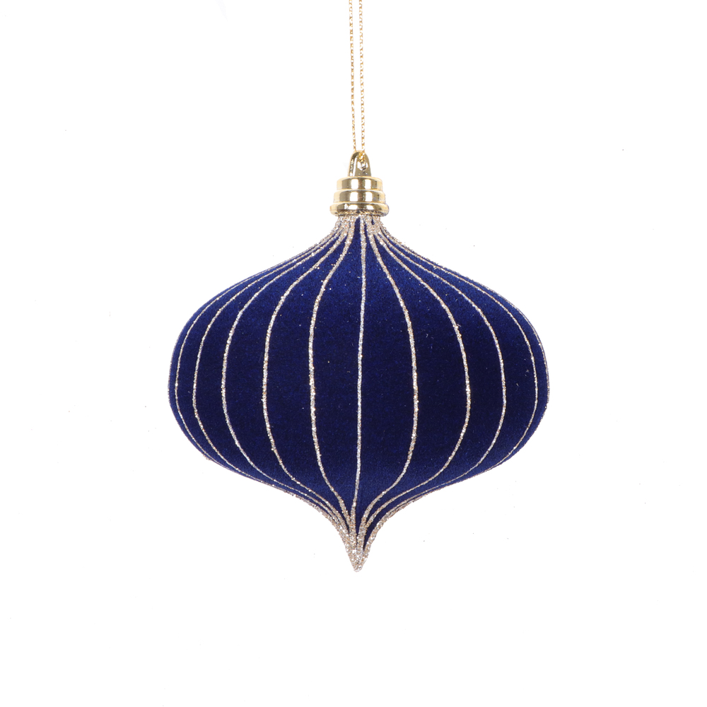 MT229531 4 in. Onion Ornament, Midnight Blue - 3 per Bag