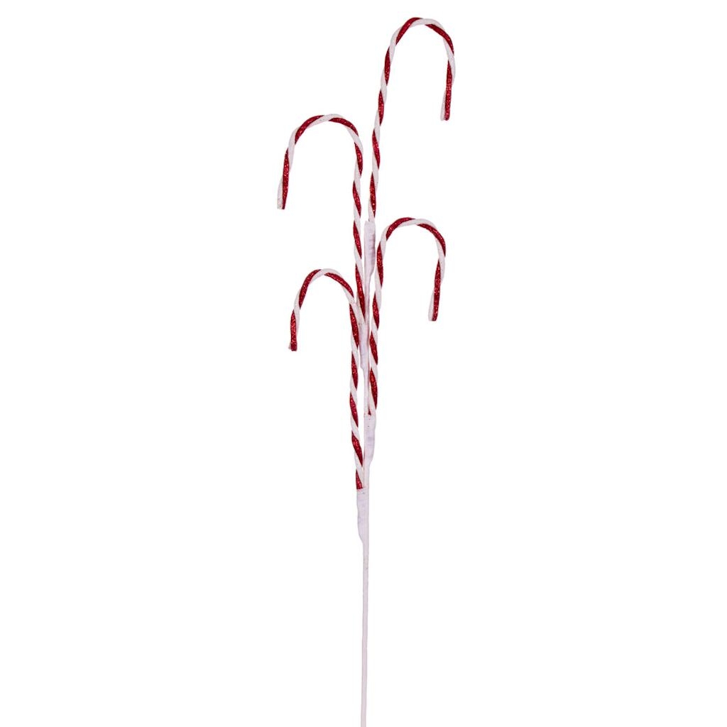 Picture of Vickerman QG220514 29 in. Red & White Candy Cane Gliter Spray&#44; 6 Piece - Pack of 36