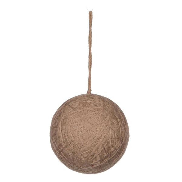 5 in. Natural Wool String Wrapped Ball Ornament