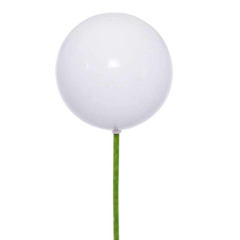 4 in. White Pearl UV Drill Ball Ornament, White - 6 per Bag
