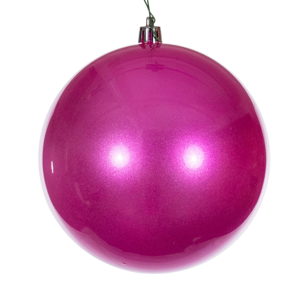 4 in. UV Drill Pearl Ball, Hot Pink - 6 Per Bag
