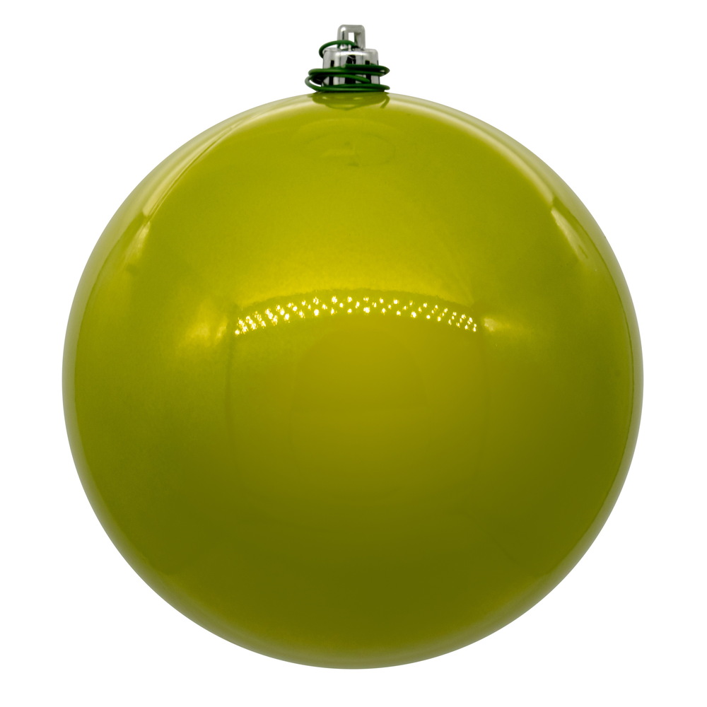 4 in. Pearl UV Drill Ball Ornament, Lime - Bag of 6