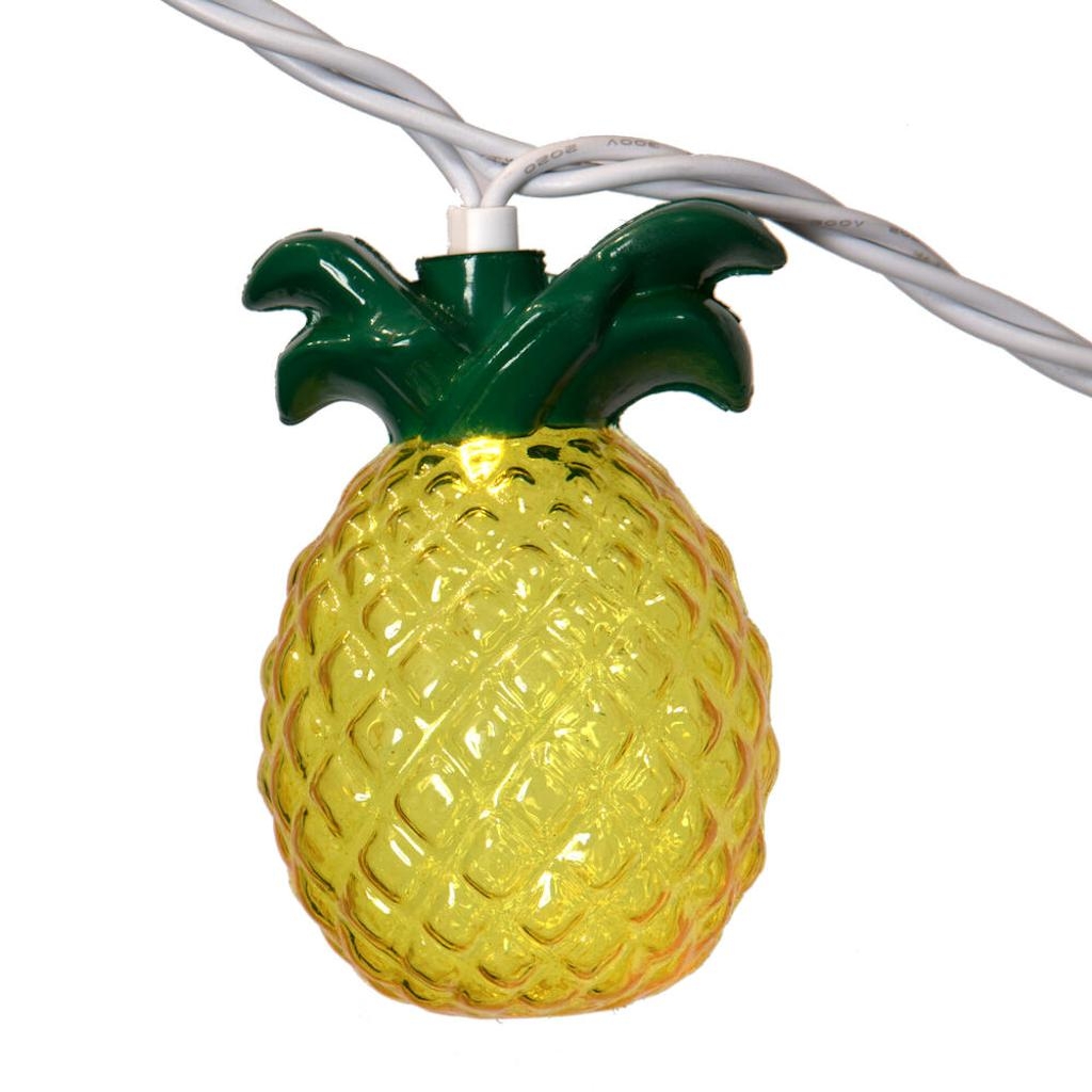 8 ft. 10 Light LED Pinapple End-Connecting 22AWG Green Wire Set, Yellow & Green - Pack of 12