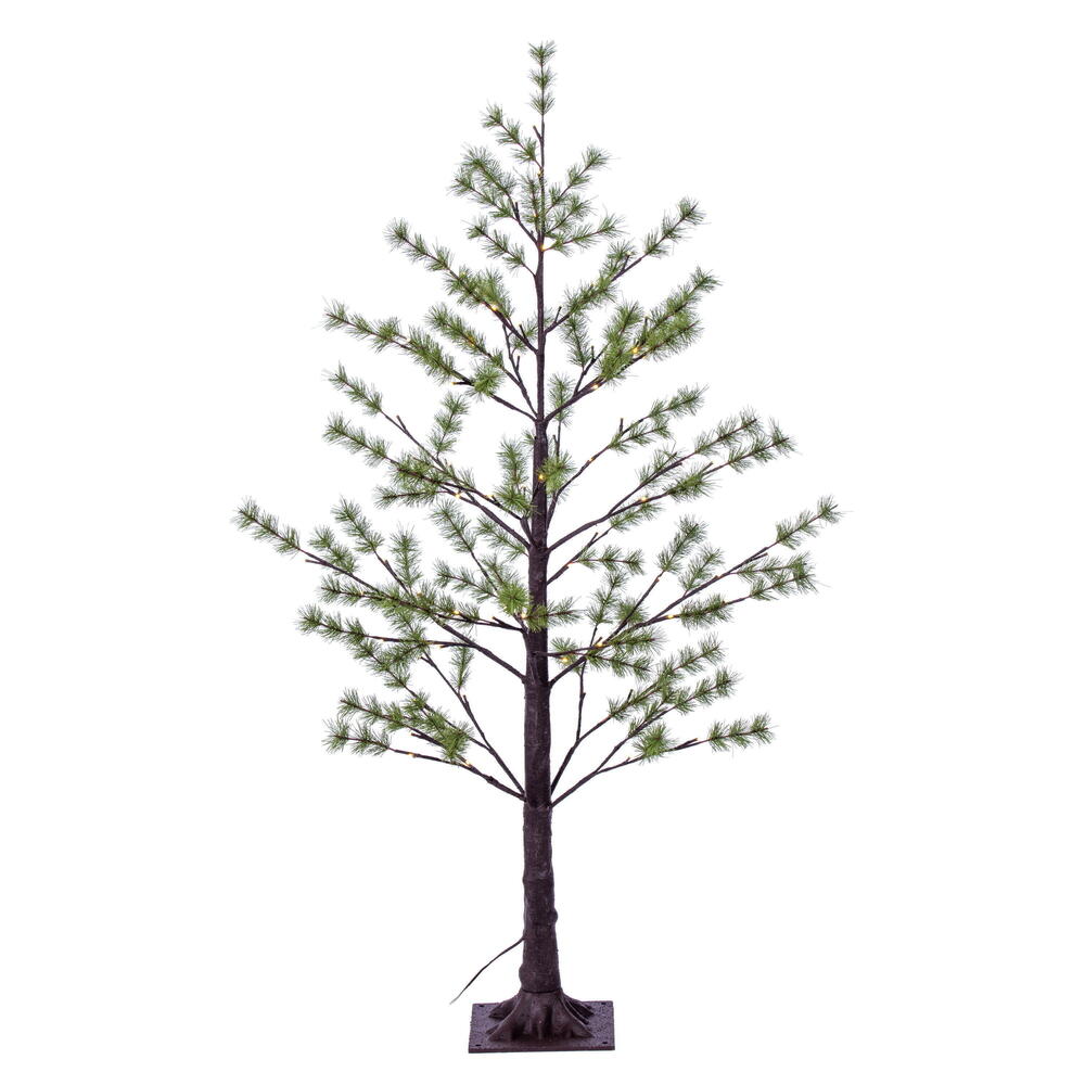 X220640 4 ft. 72 Warm White LED Mini Pine Twig Tree, Green -  Vickerman