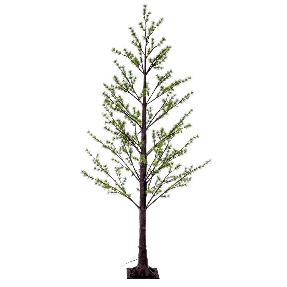 X220670 7 ft. 150 Warm White LED Mini Pine Twig Tree, Green -  Vickerman