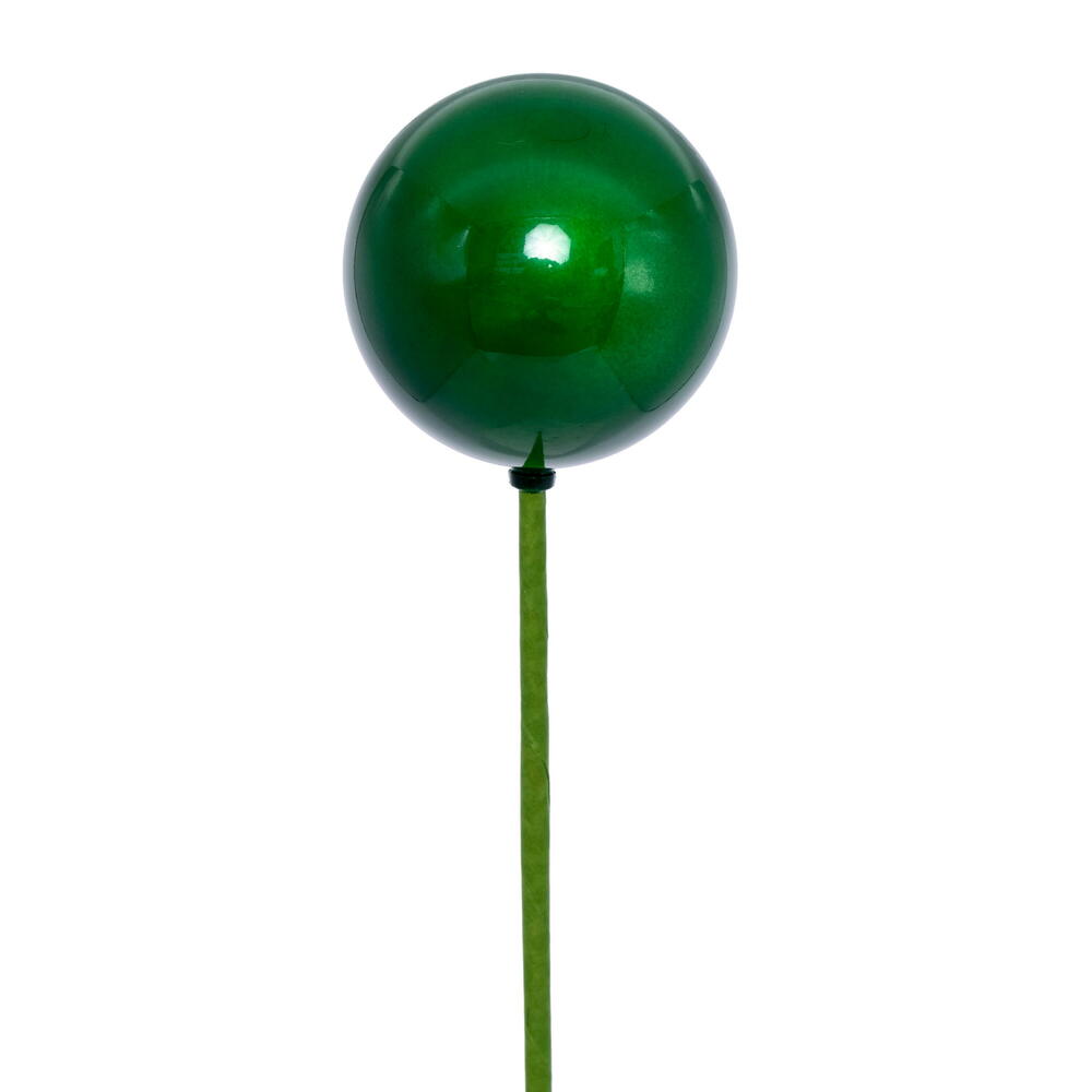 3 x 18 in. Pearl Ball Ornament Stick, Green - 12 per Bag