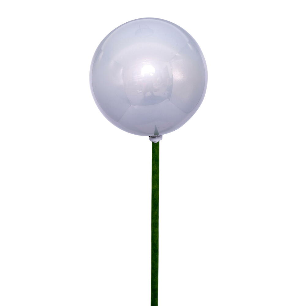 3 x 18 in. Pearl Ball Stick Ornament, Silver - 12 per Bag