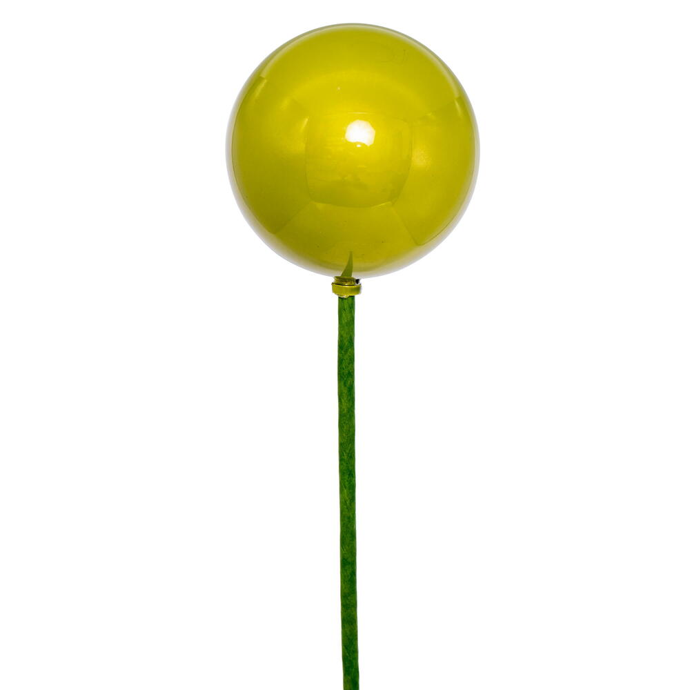 3 x 18 in. Pearl Ball Stick Ornament, Lime - 12 per Bag