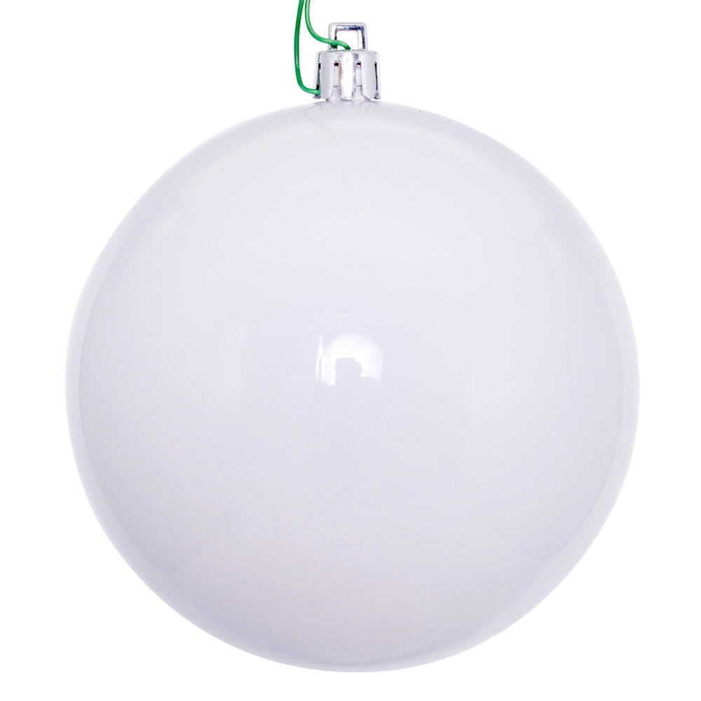 4 x 18 in. Shiny Ball Stick Ornament, White - 6 per Bag