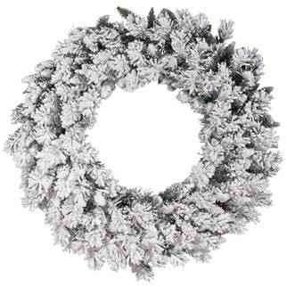 A128247 48 in. Flocked Snow Ridge 300 Tips White Wreath - Pack of 2