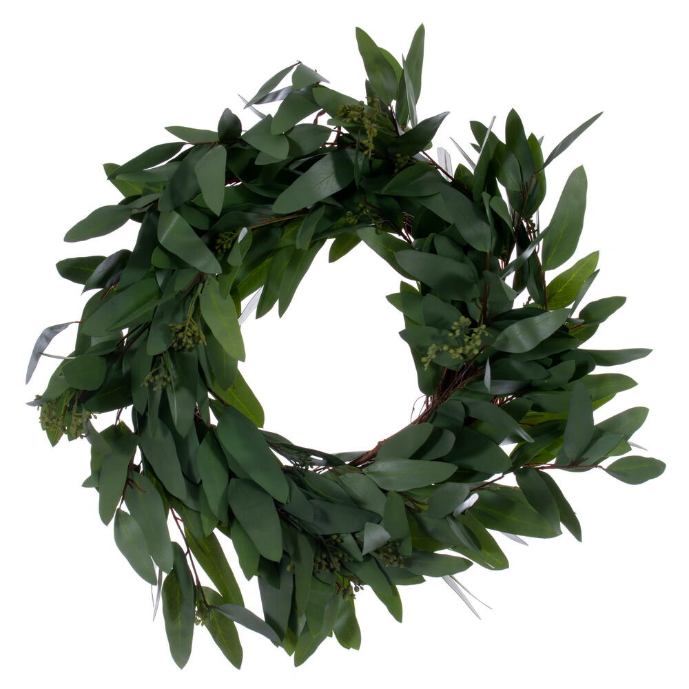 20 in. Artificial Green Seeded Green Seeded Eucalyptus Wreath