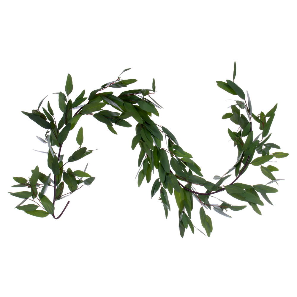 EF224460 60 in. Artificial Green Seeded Willow Eucalyptus Garland