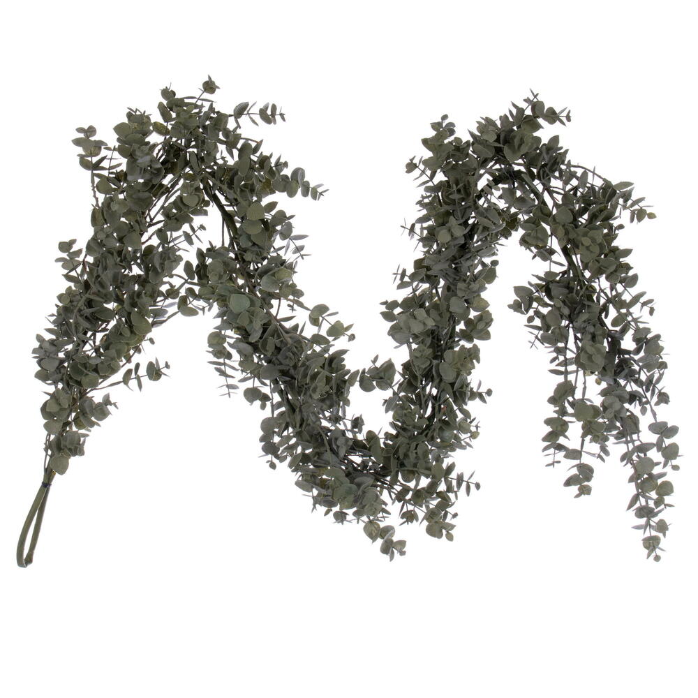64 in. Artificial Green Grey Eucalyptus Garland