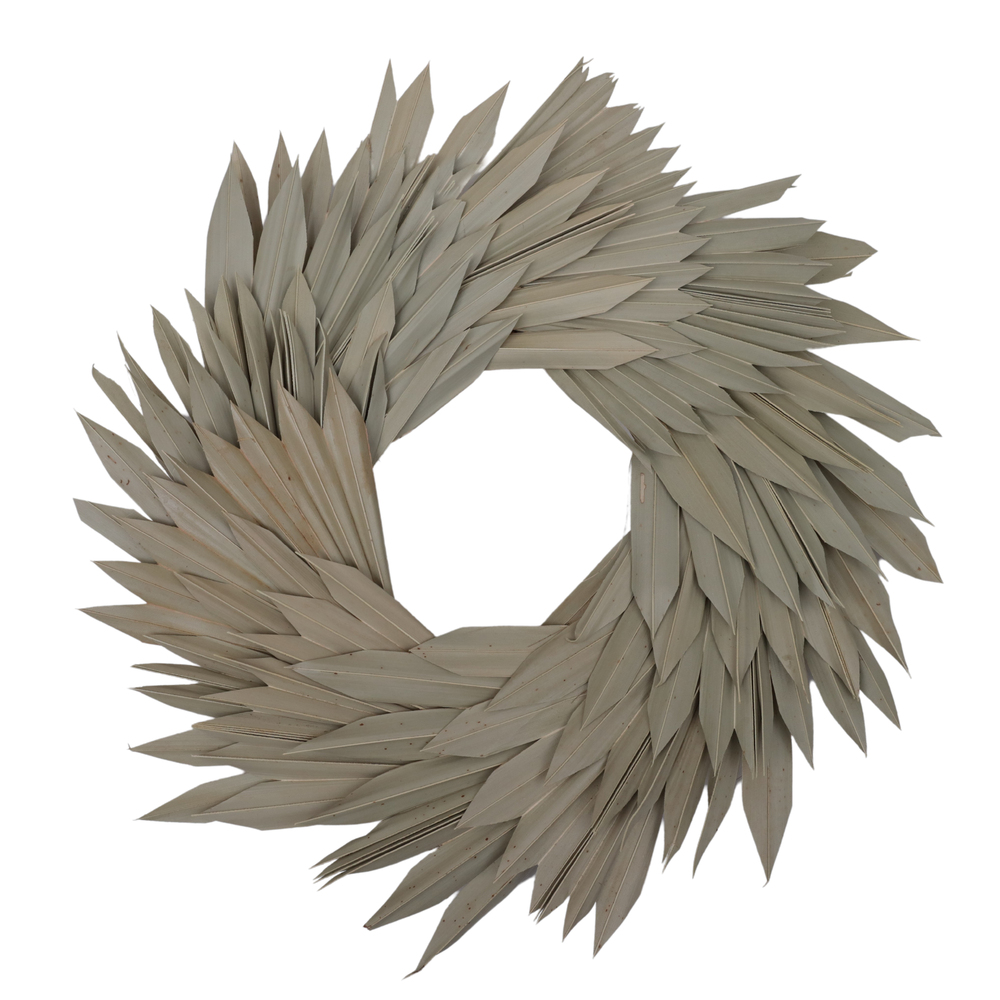 17 in. Palm Sun Wreath, Natural