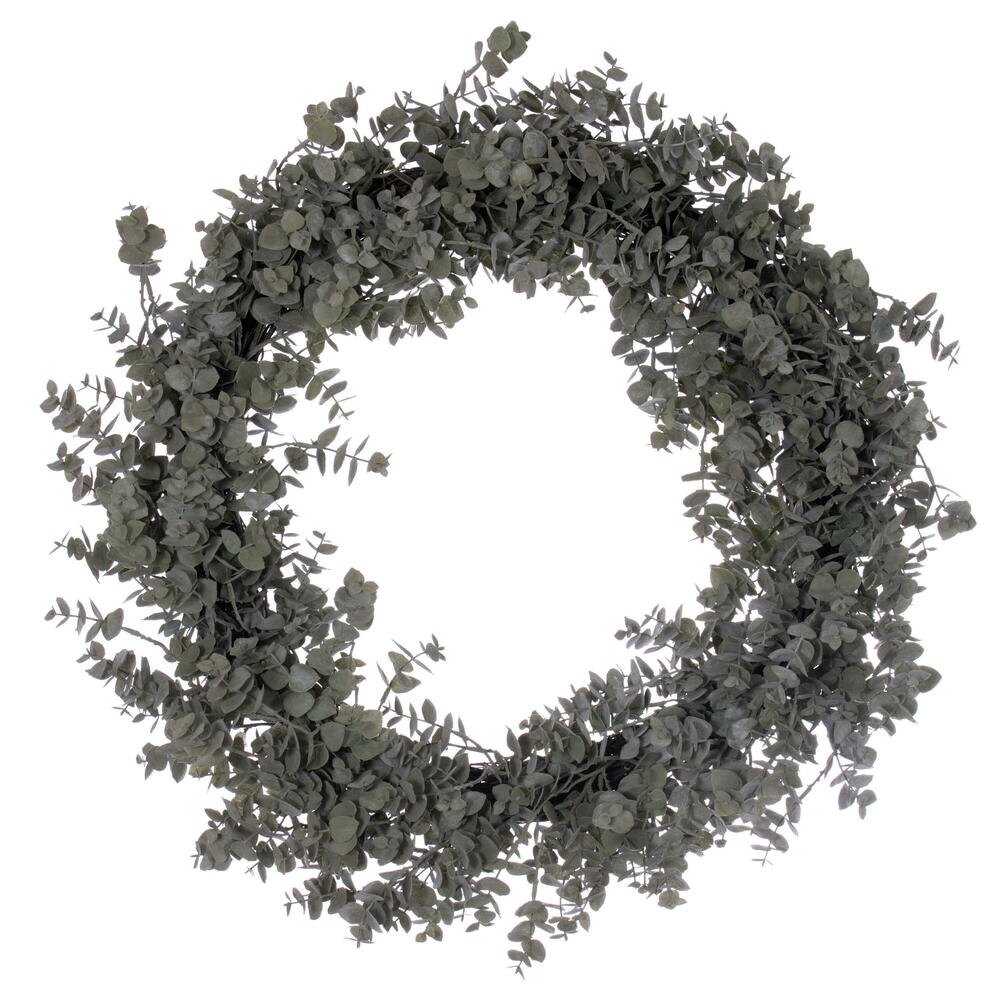 30 in. Artificial Green Gray Eucalyptus Wreath