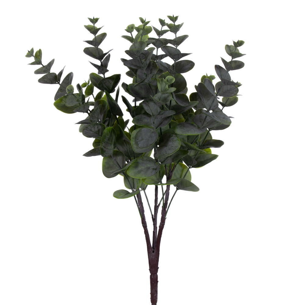 19 in. Spiral Eucalyptus Bush Flower Leaf, Green - 2 per Bag