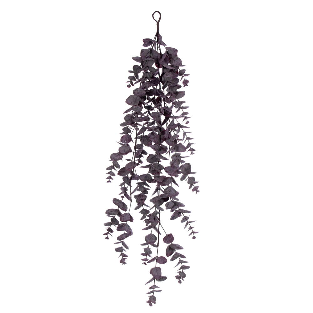 36 in. Spiral Eucalyptus Vine Artificial Flower Leaf, Burgundy