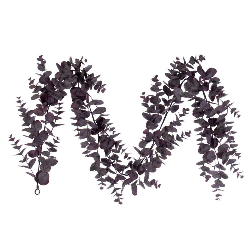 6 in. Spiral Eucalyptus Artificial Garland, Burgundy