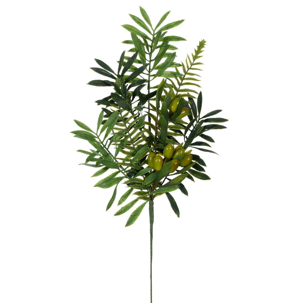 20.5 in. Mixed Olive Leaf Spray Flower Leaf, Green - 3 per Bag