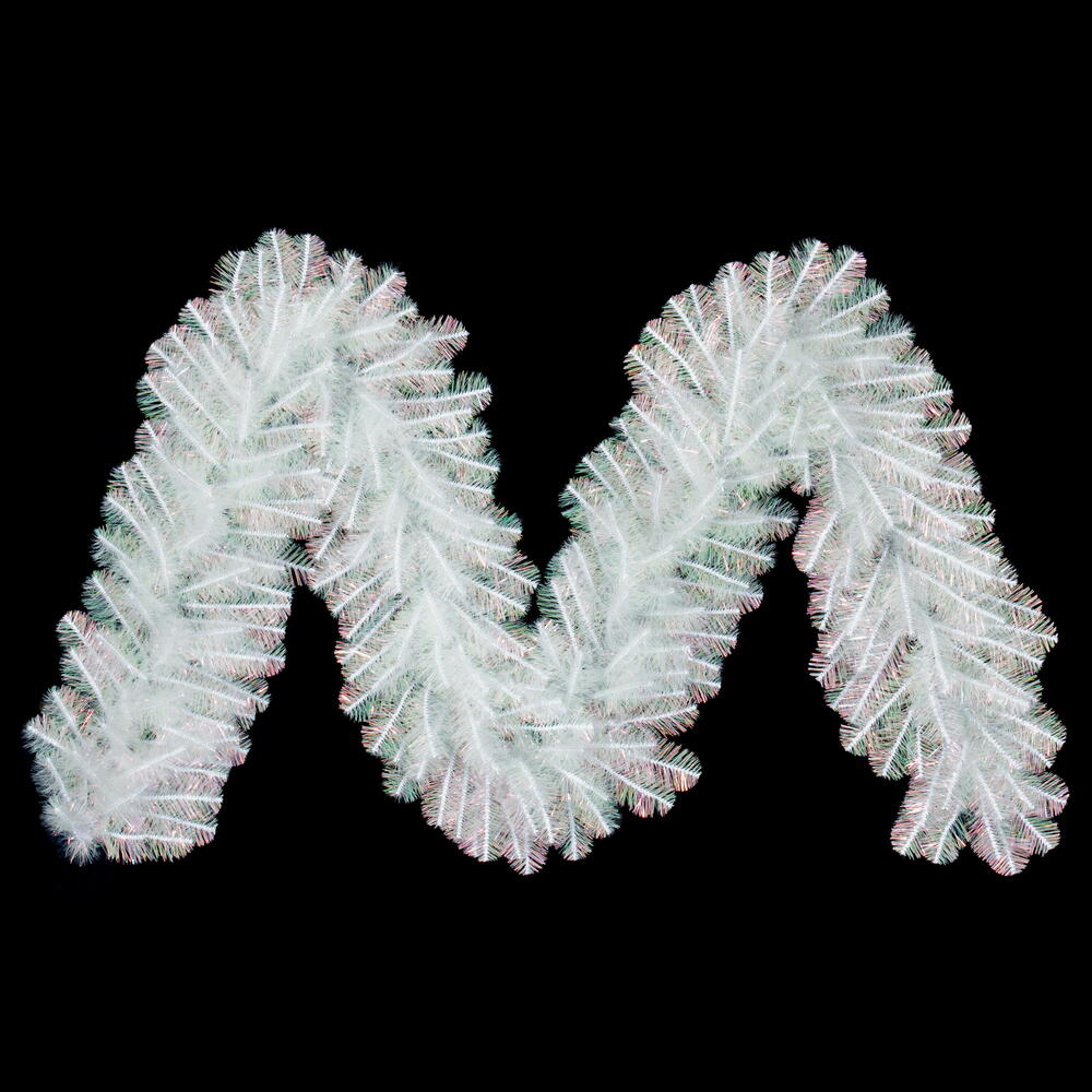 G235714 9 ft. x 14 in. White Iridescent 280 Tips Garland