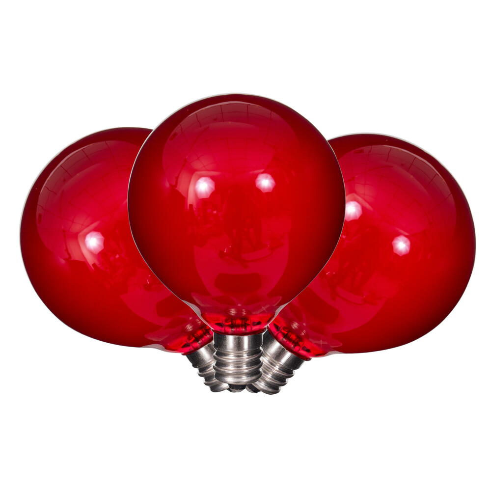X24G5103 Red LED G50-E12 Glass Bulb - 10 Per Box