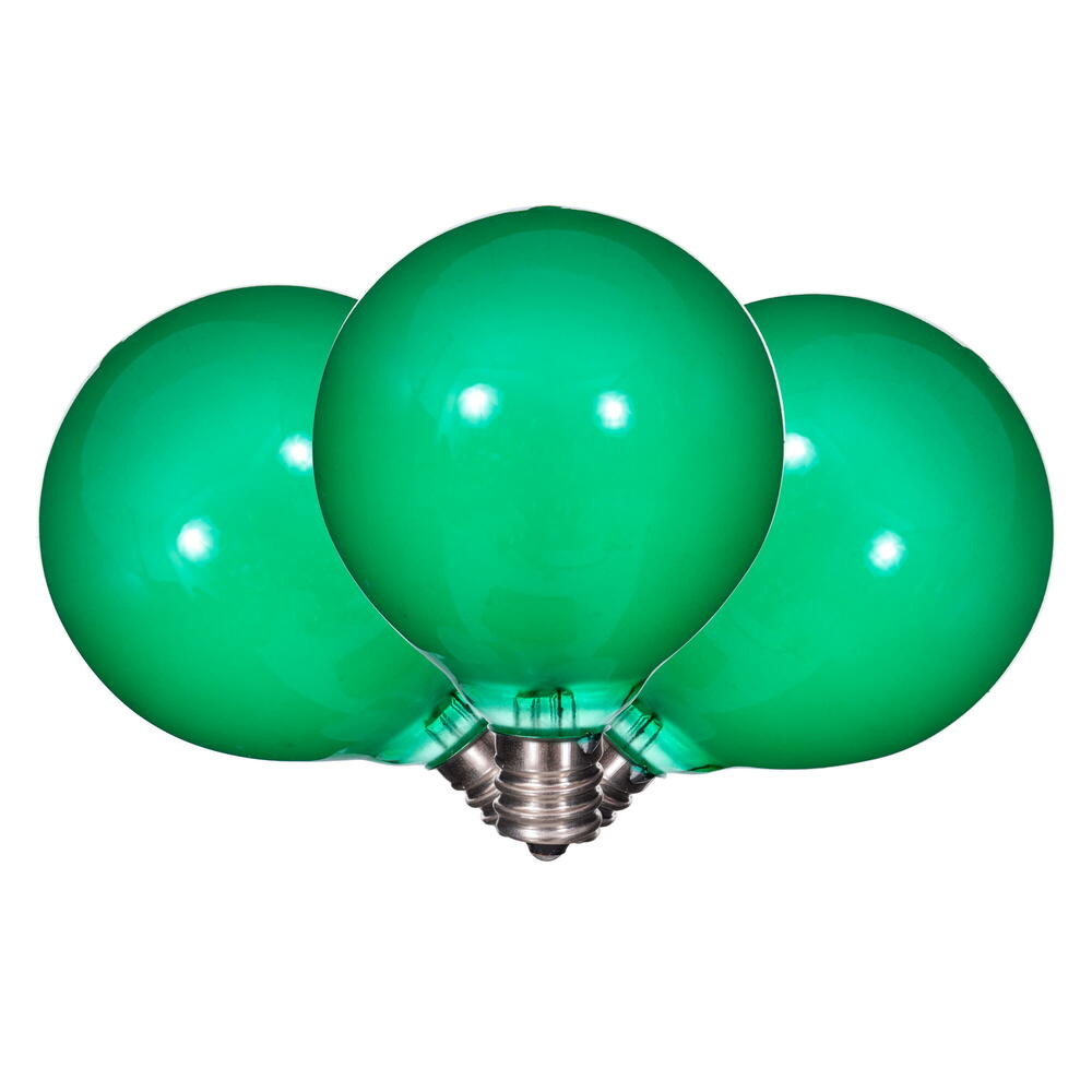 X24G5104 Green LED G50-E12 Glass Bulb - 10 Per Box