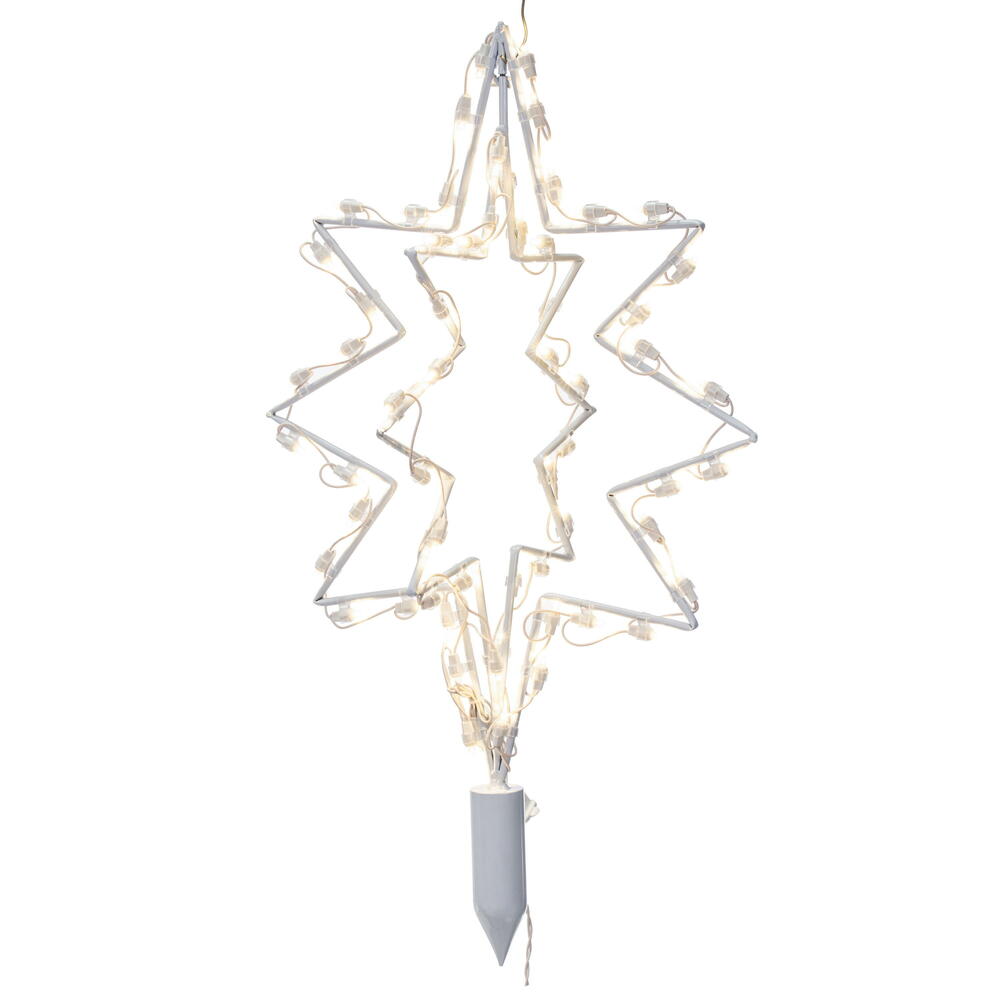 X24TT36 36 in. White Bethlehem Star Tree Top with 125 5 mm Wide Angle Sealed Pure White Lights