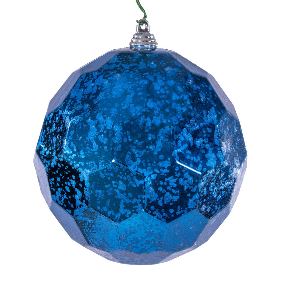 MC240131 4.75 in. Midnight Blue Honeycomb Mercury Ornament - 4 Piece Per Bag