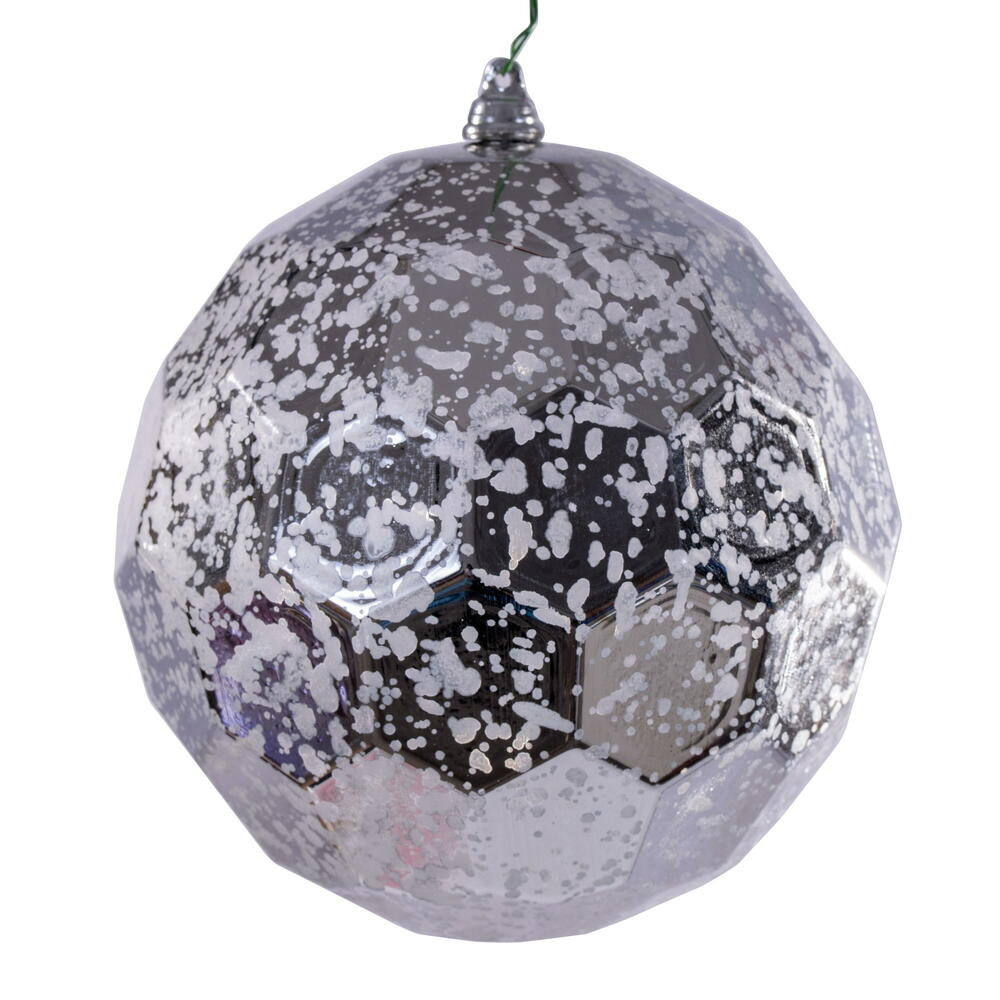 MC240207 6 in. Silver Honeycomb Mercury Ornament - 2 Piece Per Bag