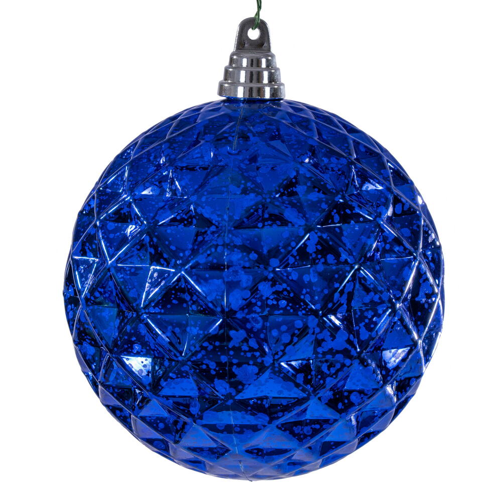 MC240402 6 in. Blue Diamond Mercury Ornament - 2 Piece Per Bag