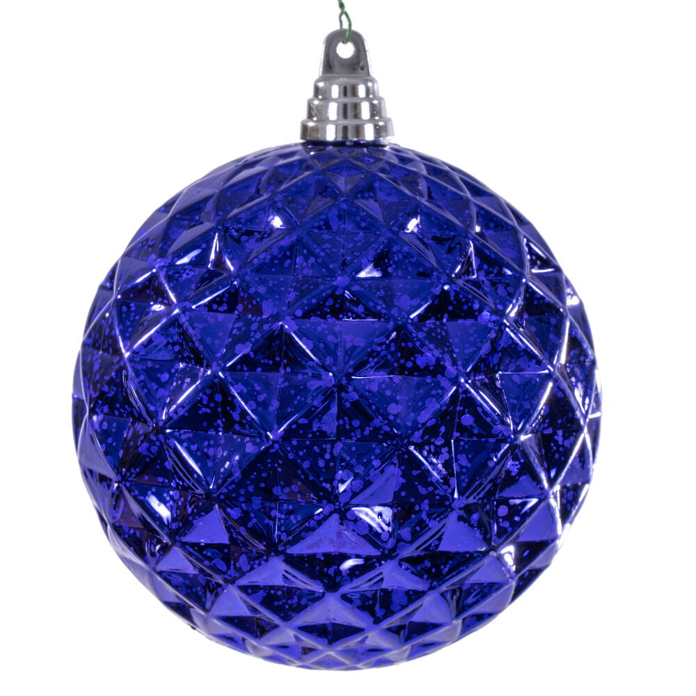 MC240466 6 in. Purple Diamond Mercury Ornament - 2 Piece Per Bag